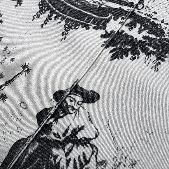 Mossimo Stretch Chino Pants Size 14 Black Ivory Toile Print Y2K - Picture 14 of 15